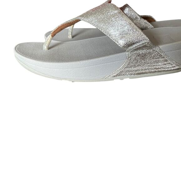 Fitflop Lulu Silver Metallic Gray Thong Sandals size 8 - Picture 8 of 10